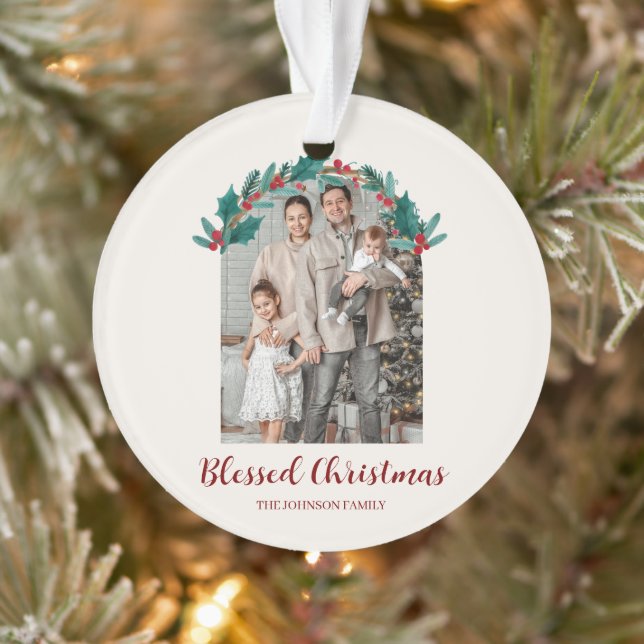 Ornamento Personalized Christmas Photo Acrylic Ornament (Árvore)