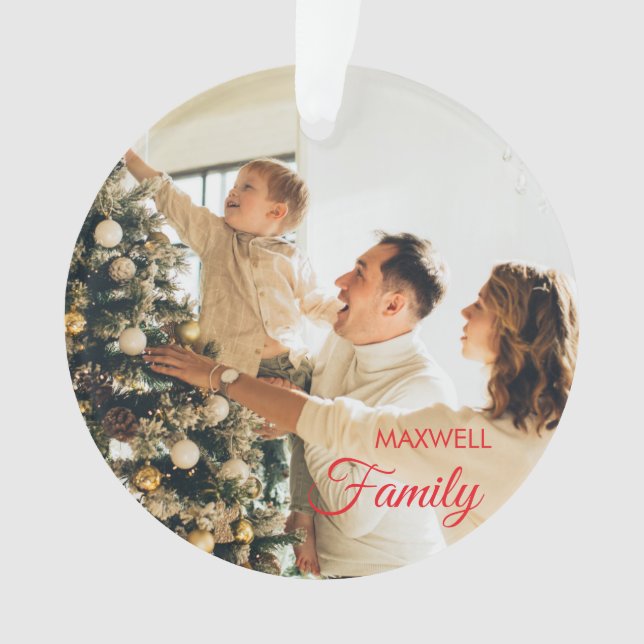 Ornamento Personalized Family Christmas Acrylic Ornament (Frente)