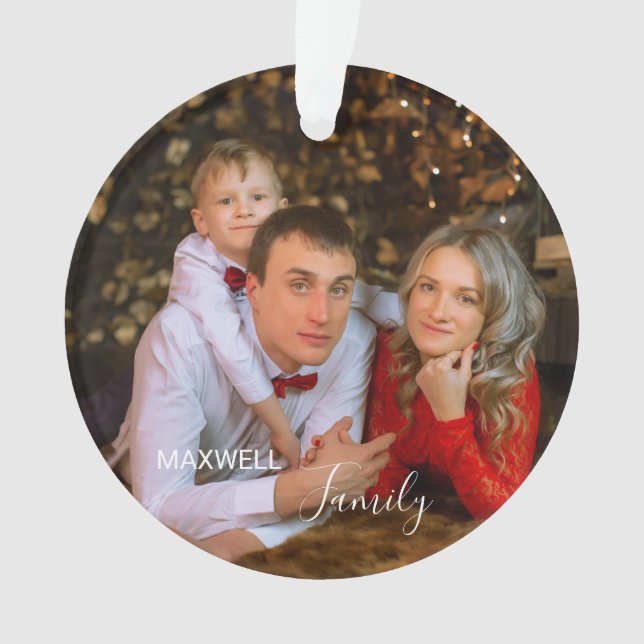 Ornamento Personalized FamilyPhoto ChristmasAcrylic Ornament (Frente)
