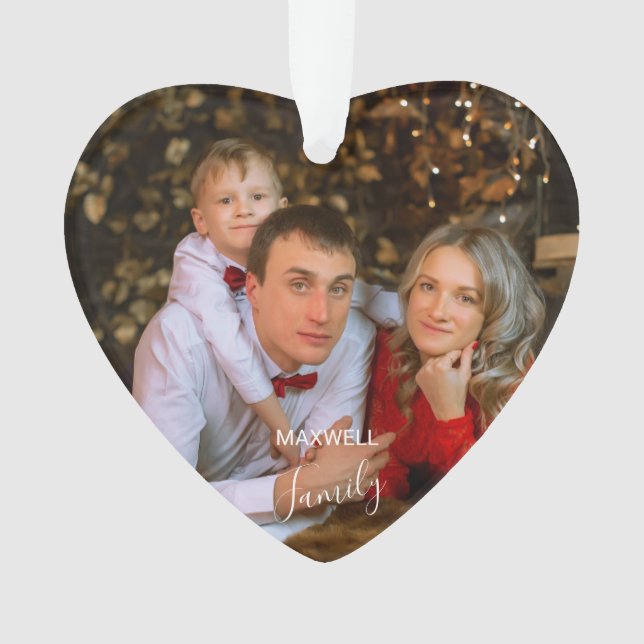 Ornamento Personalized FamilyPhoto ChristmasAcrylic Ornament (Frente)