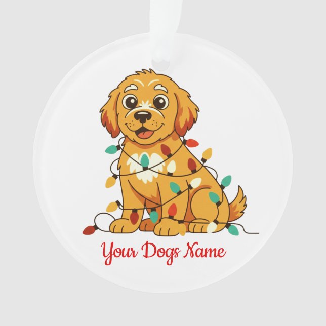 Ornamento Personalized Golden Retriever Acrylic Ornament (Frente)
