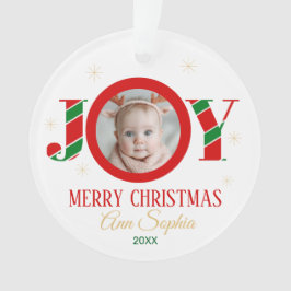 Ornamento Personalized Joy Christmas Photo