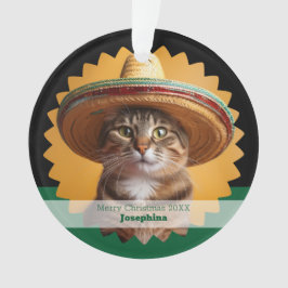 Ornamento Personalized Merry Christmas Cat 