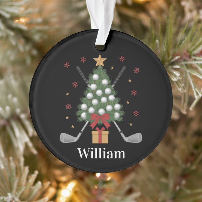 Ornamento Personalized Name Golf Tree Equipment Christmas  (Árvore)