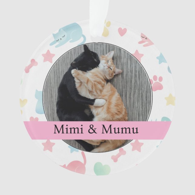 Ornamento Personalized Ornament – Mimi & Mumu Cats (Frente)