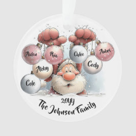 Ornamento Personalized Santa in Snow Acrylic Ornament