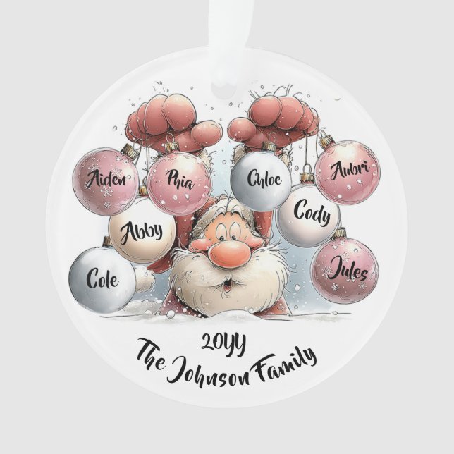 Ornamento Personalized Santa in Snow Acrylic Ornament (Frente)