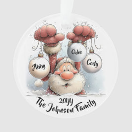 Ornamento Personalized Santa in Snow Acrylic Ornament