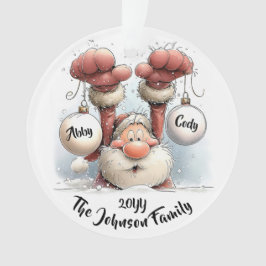 Ornamento Personalized Santa in Snow Acrylic Ornament
