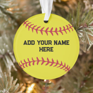 Ornamento Personalized Softball With Custom Name
