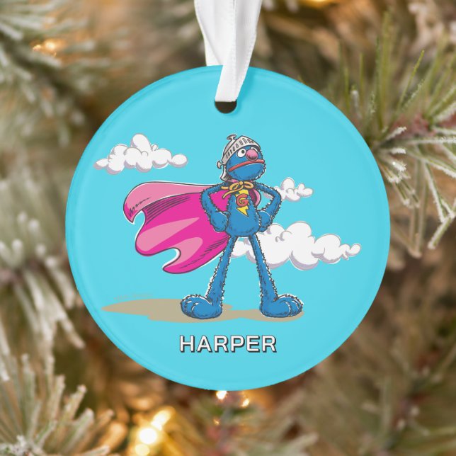 Ornamento Personalized Super Grover | Custom Name & Photo (Árvore)