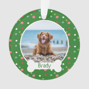 Ornamento Pet Dog Cute Bright Green Holidy Foto De Puppy