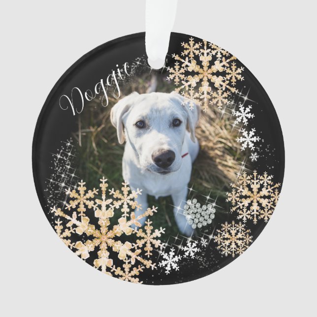 Ornamento Pet Dog Dourado Ornament (Frente)