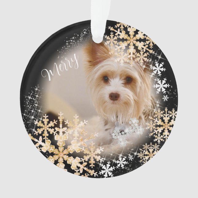 Ornamento Pet Dog Dourado Ornament (Frente)