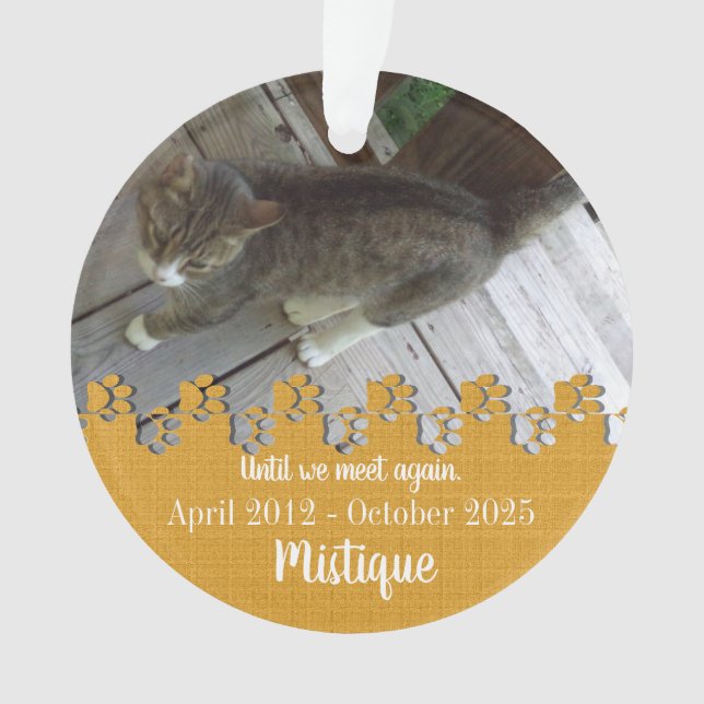 Ornamento Pet Memorial Lembrança Amada Keepsasak (Frente)