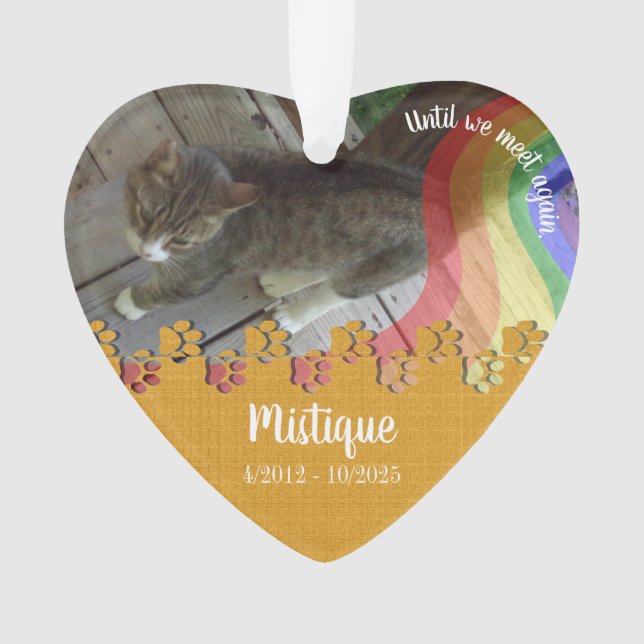 Ornamento Pet Memorial Lembrança Amada Keepsasak (Frente)