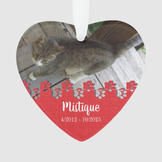 Ornamento Pet Memorial Lembrança Amada Keepsasak (Frente)