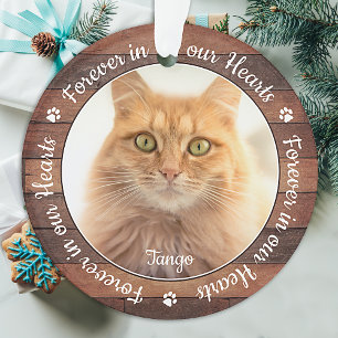 Ornamento Pet Memorial Paw Rustic Imprime Cão 2 Foto