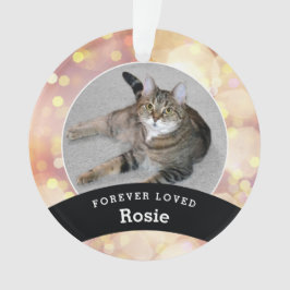 Ornamento Pet Memorial Personalizado Dourado Bokeh Adicionar