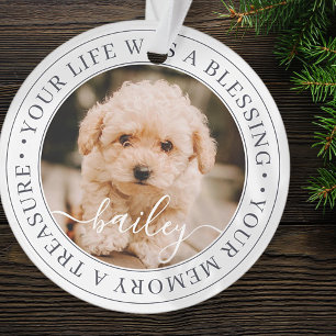Ornamento Pet Memorial Treasured Memory Imagem Chic Elegante