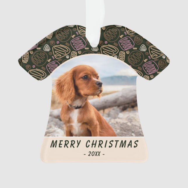 Ornamento Pet Photo Pet Pet Pet Pink One Line (Frente)