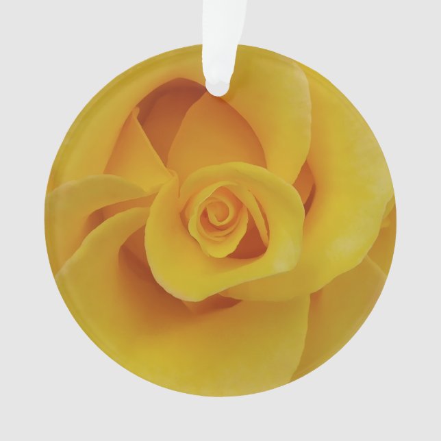 Ornamento Pétalas de Rosa Amarela Romântica (Frente)