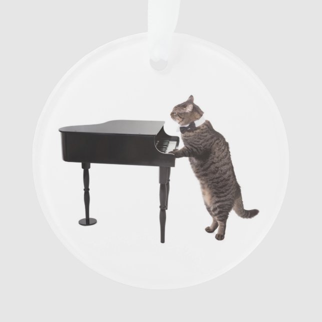 Ornamento Piano de Reprodução de Gato (Frente)