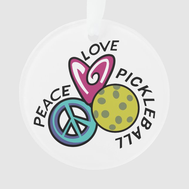 Ornamento Pickleball de Paz e Amor (Frente)