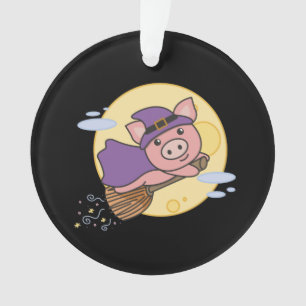Ornamento Pig Halloween Bruxas Crianças Bruxas Figuram