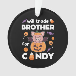 Ornamento Pig Halloween Comercial Irmão Para Doces