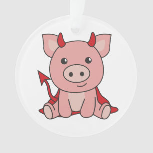 Ornamento Pig Halloween Figurino de Bruxa do Diabo Bonito