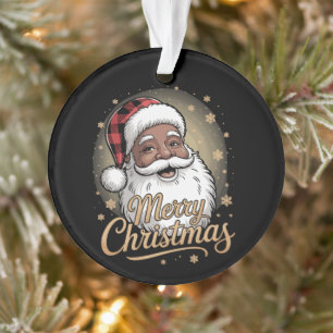 Ornamento Pijamas de Natal Afro-Americanos Papai Noel