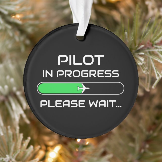 Ornamento PIlot in Progress Funny Aviation Flight School (Árvore)