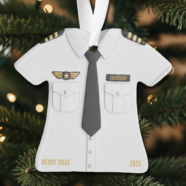 Ornamento Piloto Capitão de Avião Natal (Pilot Christmas Ornament
)