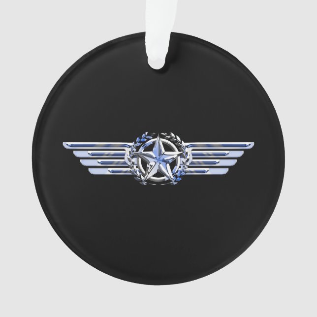 Ornamento Piloto De Ar Geral Chrome Tal Como Star Wings Blac (Frente)