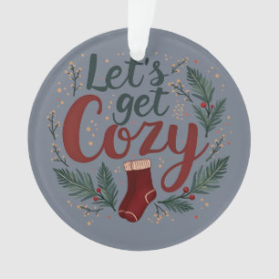Ornamento Pine Berry Lettering de Férias Aconchegantes