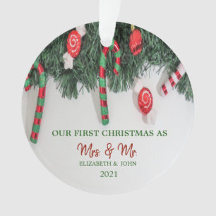 Ornamento Pine Tree Branch Candy, Nosso Primeiro Natal