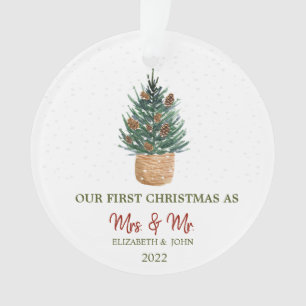 Ornamento Pine Tree Neve Nosso Primeiro Natal