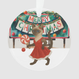 Ornamento Ping Pong Christmas Themed for Siamese Cat lovers