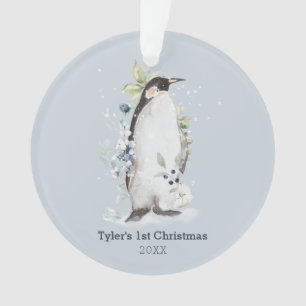 Ornamento Pinguim 1rua Natal Blue Personalised Ornament