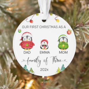 Ornamento Pinguim de Natal Personalizado do Bebê