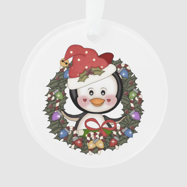 Ornamento Pinguim do Natal (Frente)