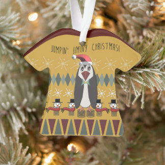 Ornamento Pinguim doce Dourado de Natal - Personalizado