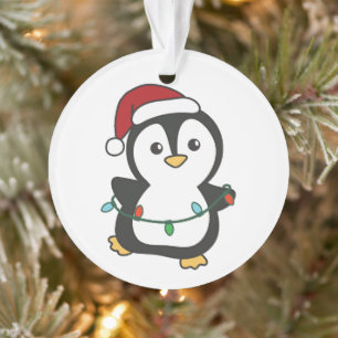 Ornamento Pinguins de Natal de Inverno Pinguins