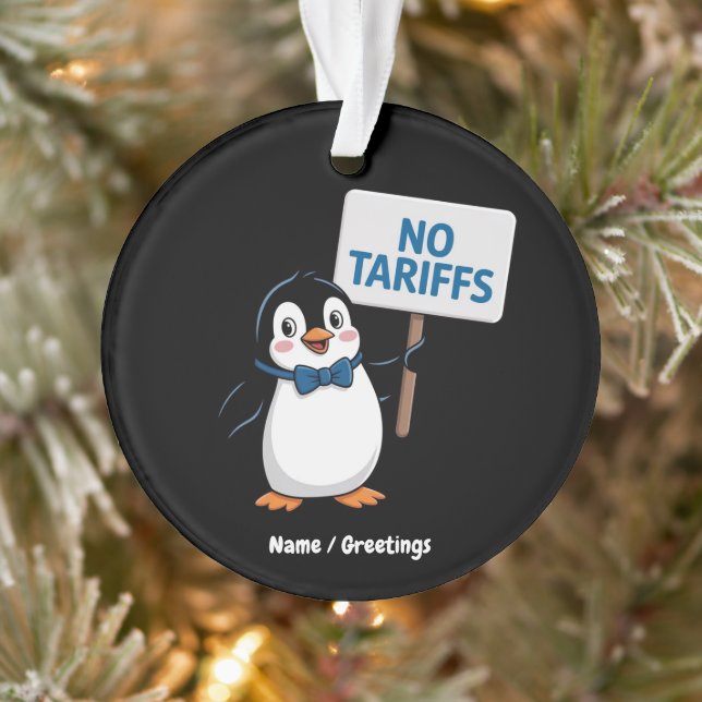 Ornamento Pinguins engraçados SEM TARIFAS Tributação Protest (Árvore)