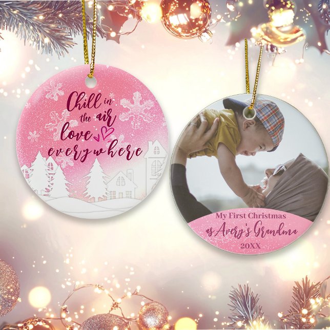 Ornamento Pink 1rua Natal como Foto da Vovó (Criador carregado)