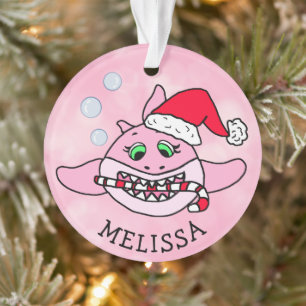 Ornamento Pink Baby Shark Natal Personalizado