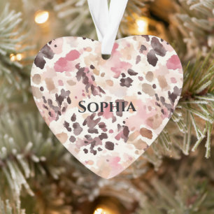 Ornamento Pink Cream Brown Leopardo Natal