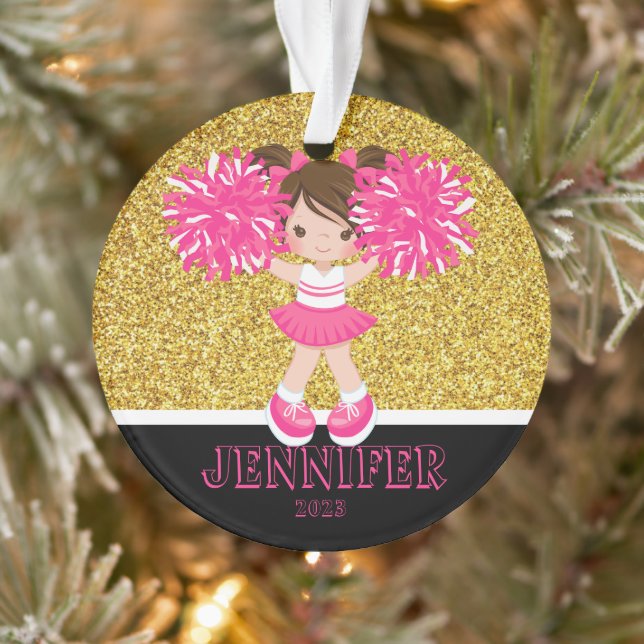 Ornamento Pink Personalizado e Líder de Cheeraquil (Árvore)