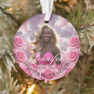 Ornamento Pink Roses Memorial Christmas Tree Ornament 